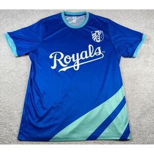 Kansas City Royals SGA Baseball Jersey Shirt KC Current Soccer Men XL Blue Teal